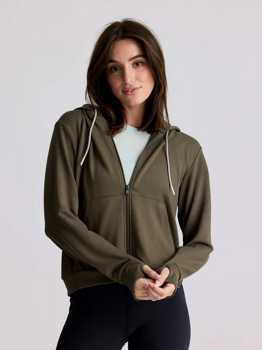 Women's Bamboo Lightweight Fleece Zip Hoodie