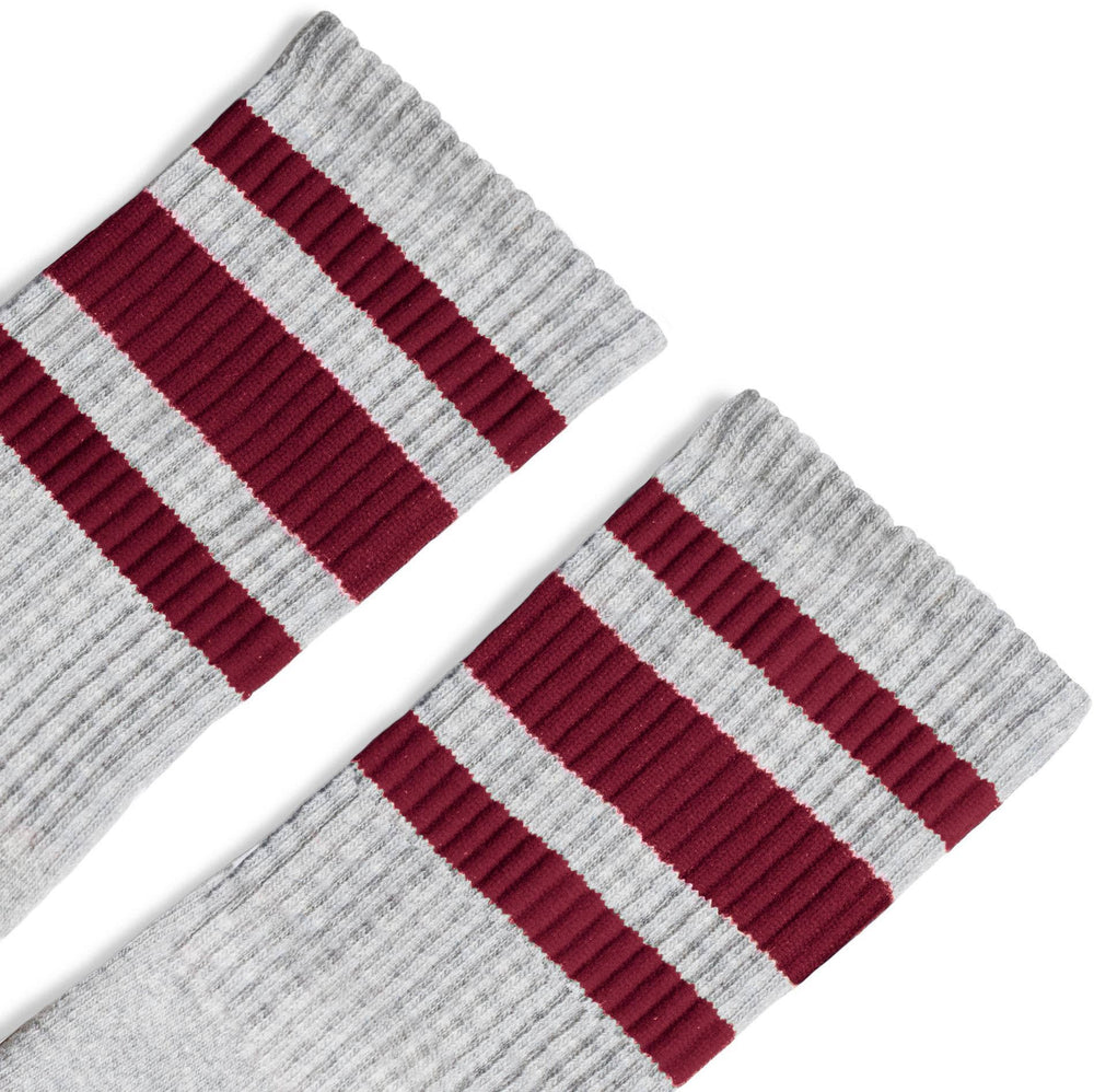 Maroon Stripes | Heather Grey: L/XL