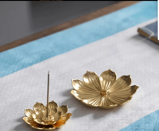 Lotus Shaped Golden Incense Burner Incense Holder Home Decor - Davidson Provision Co.